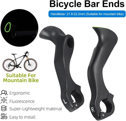 Bike Handlebar Ends Ergonomic No-Slip MTB Mountain Bike Road Cross-Country Bicycle Handlebar Extender Bar Ends Suitable for 21.8-22.8mm Handlebar (02) in Saudi Arabia