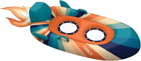 FUNBOY Winter Kids Inflatable Snow Sled, Rocket Groovy in Saudi Arabia