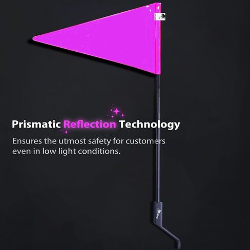 علم أمان عاكس من ألياف الكربون - رؤية عالية، علم الدراجة، علم سلامة دراجة الأطفال، علم مقطورة الدراجة، علم رؤية الدراجة [وردي باربي] in Kuwait