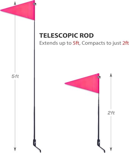 علم أمان عاكس من ألياف الكربون - رؤية عالية، علم الدراجة، علم سلامة دراجة الأطفال، علم مقطورة الدراجة، علم رؤية الدراجة [وردي باربي] in Kuwait