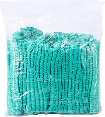 ZOENHOU 300 قطعة من شبكات القبعة الخضراء مقاس 53.34 سم، شبكات شعر مرنة خفيفة الوزن، قبعة للاستعمال مرة واحدة لخدمة الطعام، ومستحضرات التجميل، والجمال، والمطبخ، والصناعات المنزلية، والمستشفى in Kuwait