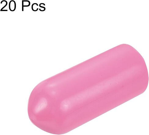 uxcell 20pcs Rubber End Caps 6mm(1/4 inch) ID Vinyl PVC Round Tube Bolt Cap Cover Screw Thread Protectors Pink in Saudi Arabia
