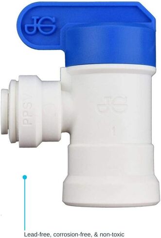John Guest 3/8 Inch O.D. Tube Size x 1/4 Inch NPTF Speedfit to Female Shut Off Valve, Push to Connect Plastic Plumbing Fitting, PPSV501222WP in Saudi Arabia