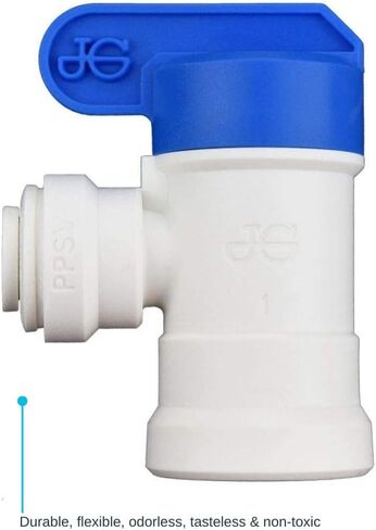 John Guest 3/8 Inch O.D. Tube Size x 1/4 Inch NPTF Speedfit to Female Shut Off Valve, Push to Connect Plastic Plumbing Fitting, PPSV501222WP in Saudi Arabia