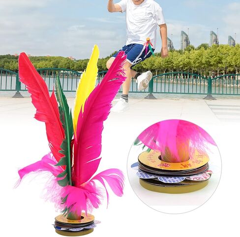 Topyond Colorful Chinese Jianzi Set - 30Pcs Kick Shuttlecock for Outdoor Foot Sports and Exercise Game in Saudi Arabia