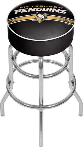 Trademark Gameroom NHL Pittsburgh Penguins Chrome Bar Stool with Swivel in Saudi Arabia