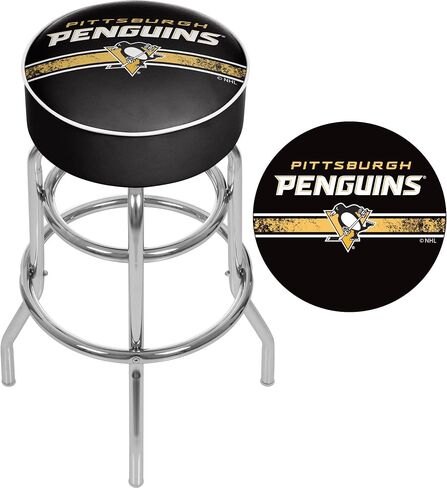 Trademark Gameroom NHL Pittsburgh Penguins Chrome Bar Stool with Swivel in Saudi Arabia