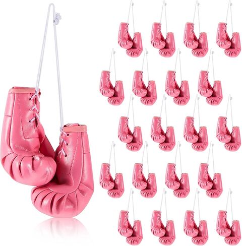 20 زوجًا من قفازات الملاكمة الوردية الصغيرة من Nosiny، ملحقات الملاكمة للتوعية بسرطان الثدي، قفازات قتال الملاكمة الصغيرة لمرآة السيارة، تعليق اللكم، ألعاب الملاكمة المزخرفة، هدايا حفلات الملاكمة in Kuwait