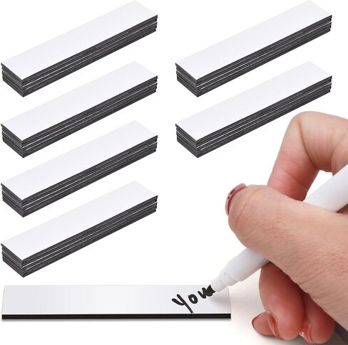 30Pcs 0.5 x 2.35 inch Baseball Lineup Magnets,Writable Replacement Name Strips Repeatable Coac-hing Board Number Name Tags Dry Erase Labels for Calendar Home Office(white) in Saudi Arabia