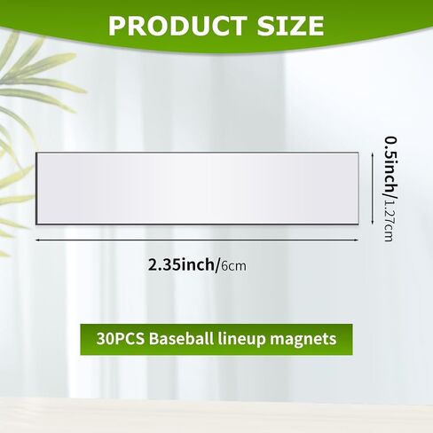 30Pcs 0.5 x 2.35 inch Baseball Lineup Magnets,Writable Replacement Name Strips Repeatable Coac-hing Board Number Name Tags Dry Erase Labels for Calendar Home Office(white) in Saudi Arabia