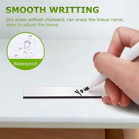 30Pcs 0.5 x 2.35 inch Baseball Lineup Magnets,Writable Replacement Name Strips Repeatable Coac-hing Board Number Name Tags Dry Erase Labels for Calendar Home Office(white) in Saudi Arabia