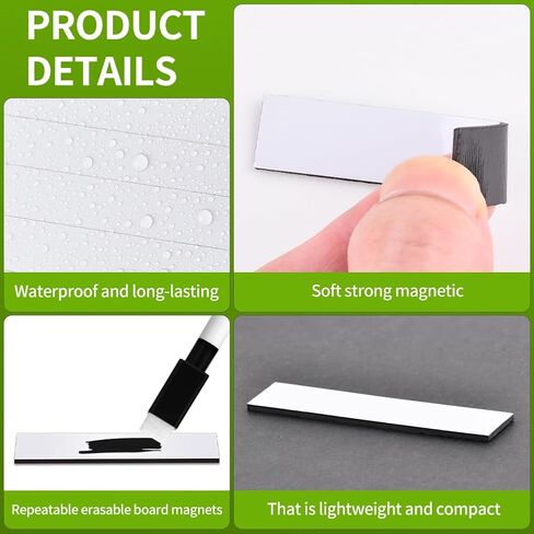 30Pcs 0.5 x 2.35 inch Baseball Lineup Magnets,Writable Replacement Name Strips Repeatable Coac-hing Board Number Name Tags Dry Erase Labels for Calendar Home Office(white) in Saudi Arabia