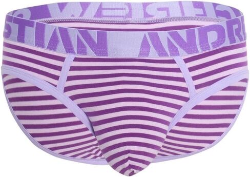 Andrew Christian Lavender Stripe Brief w/ALMOST NAKED, Lavender Stripe, X-Large in Saudi Arabia