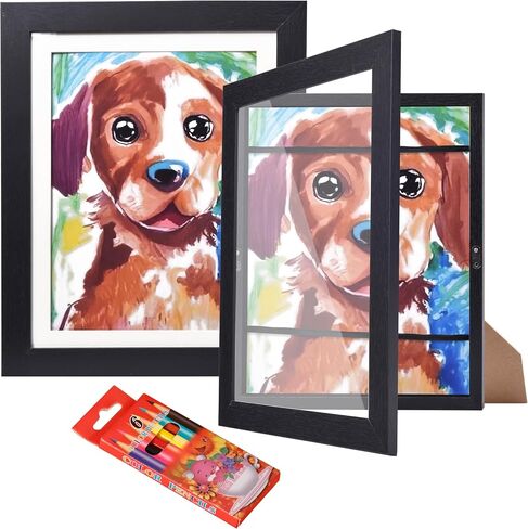 | 2-Pack | Kids Art Frame - 8.5x11 Front Opening - Holds 150 Pcs - Kids Artwork Frames Changeable - Frames for Kids Artwork - Childrens Drawing Wall Hanging Display & Kids Wall Art Storage in Saudi Arabia