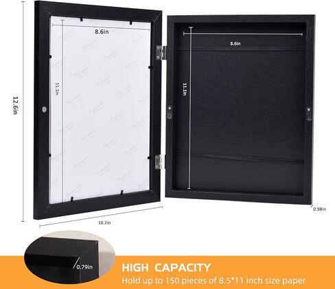 | 2-Pack | Kids Art Frame - 8.5x11 Front Opening - Holds 150 Pcs - Kids Artwork Frames Changeable - Frames for Kids Artwork - Childrens Drawing Wall Hanging Display & Kids Wall Art Storage in Saudi Arabia