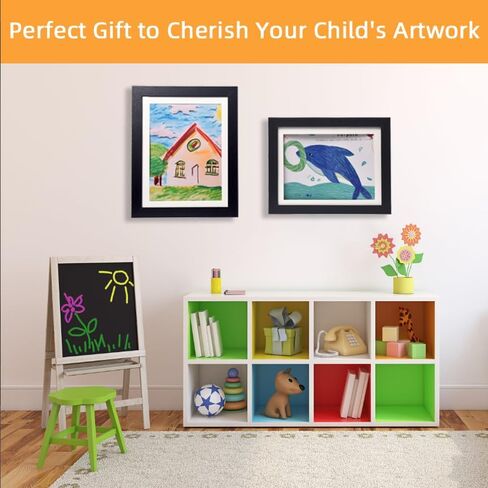 | 2-Pack | Kids Art Frame - 8.5x11 Front Opening - Holds 150 Pcs - Kids Artwork Frames Changeable - Frames for Kids Artwork - Childrens Drawing Wall Hanging Display & Kids Wall Art Storage in Saudi Arabia