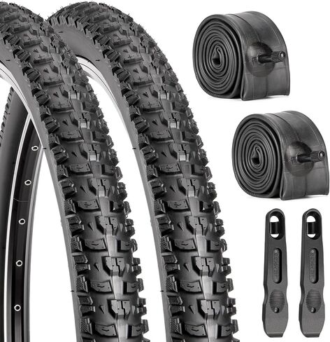 Replacement Bike Tire -26’’x1.95’’,26’’x2.25’’, 27.5’’x2.1’’, 27.5’’x2.2’’, and 29’’x2.2’’ Durable Folding Mountain Bike Tire - 60 TPI Bicycle Tires with Inner Tubes and Tire Levers in Saudi Arabia