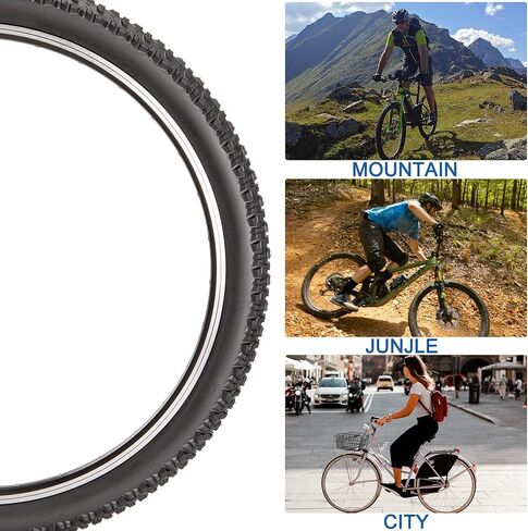 Replacement Bike Tire -26’’x1.95’’,26’’x2.25’’, 27.5’’x2.1’’, 27.5’’x2.2’’, and 29’’x2.2’’ Durable Folding Mountain Bike Tire - 60 TPI Bicycle Tires with Inner Tubes and Tire Levers in Saudi Arabia