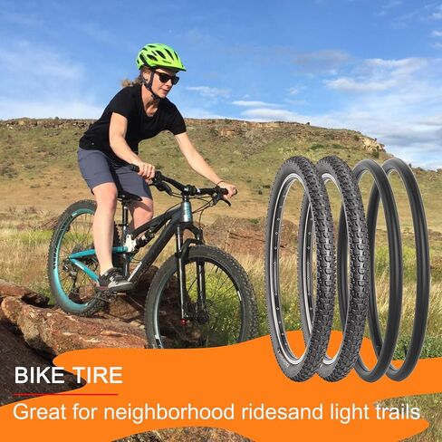Replacement Bike Tire -26’’x1.95’’,26’’x2.25’’, 27.5’’x2.1’’, 27.5’’x2.2’’, and 29’’x2.2’’ Durable Folding Mountain Bike Tire - 60 TPI Bicycle Tires with Inner Tubes and Tire Levers in Saudi Arabia