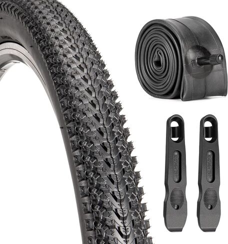 Replacement Bike Tire -26’’x1.95’’,26’’x2.25’’, 27.5’’x2.1’’, 27.5’’x2.2’’, and 29’’x2.2’’ Durable Folding Mountain Bike Tire - 60 TPI Bicycle Tires with Inner Tubes and Tire Levers in Saudi Arabia