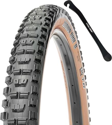 Maxxis Minion DHR II Mountain Bike Tire - Tan Sidewall - 27.5" & 29" - Bundle with Cycle Crew Tire Lever in Saudi Arabia