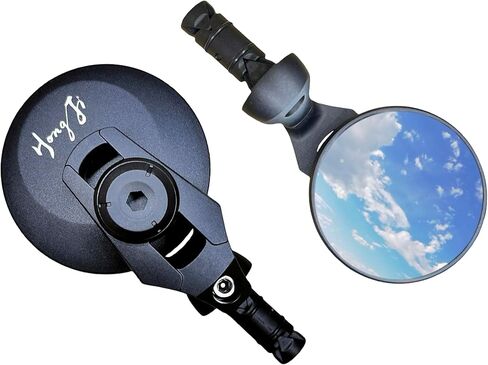 Bike Handlebar-End Rear View Mirror, 2K HD Anti-Glare capability up to 50%, Shatterproof, Nylon Fiber Frame, Adjustable, 15-22mm Handlebar Fit (Silver, EV001S) in Saudi Arabia