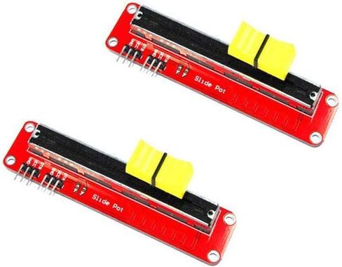 2Pcs Red 10K Linear Slide Potentiometer Module Analog Sensor 3.3V - 5V Dual Output for Arduino MCU ARM Electronic Block，Variable Resistors，Potentiometers in Saudi Arabia