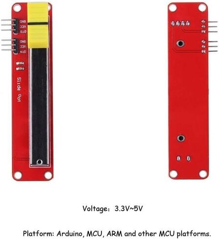 2Pcs Red 10K Linear Slide Potentiometer Module Analog Sensor 3.3V - 5V Dual Output for Arduino MCU ARM Electronic Block，Variable Resistors，Potentiometers in Saudi Arabia