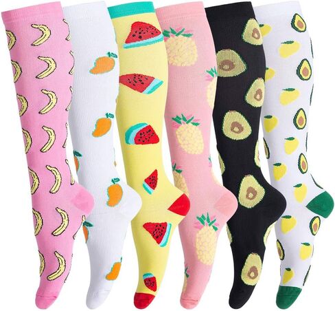 جوارب ضغط لطيفة من LEOSTEP للدورة الدموية للنساء، جوارب عالية للركبة تدعم الممرضات، الرياضة، ركوب الدراجات، المشي لمسافات طويلة، الجري in Kuwait