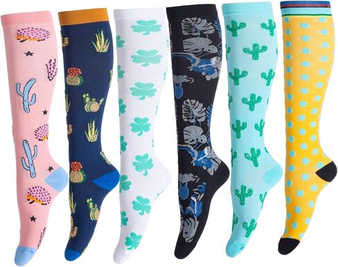 جوارب ضغط لطيفة من LEOSTEP للدورة الدموية للنساء، جوارب عالية للركبة تدعم الممرضات، الرياضة، ركوب الدراجات، المشي لمسافات طويلة، الجري in Kuwait