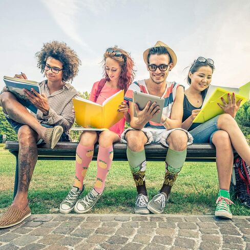 جوارب ضغط لطيفة من LEOSTEP للدورة الدموية للنساء، جوارب عالية للركبة تدعم الممرضات، الرياضة، ركوب الدراجات، المشي لمسافات طويلة، الجري in Kuwait