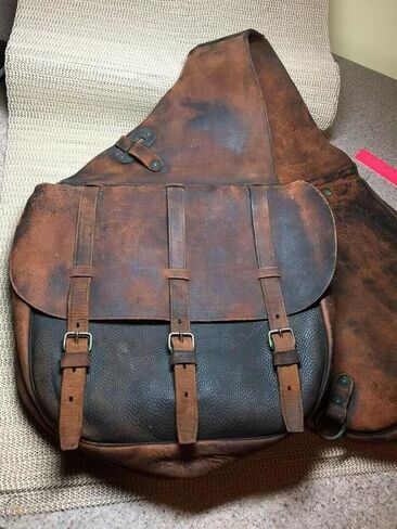 Y&Z- Ride With Time Leather Horse Saddle Bag, Old Military Style, Antique Look, for Pleasure Trail Riding in Saudi Arabia