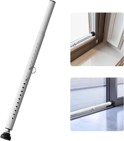 Sliding Door Security Bar,Adjustable 16.5" to 51" Sliding Door Lock & Window Security Bars,1 Inch Heavy Duty Security Door Stopper Jammer for Home,Patio,Apartment,Travel (White) in Saudi Arabia