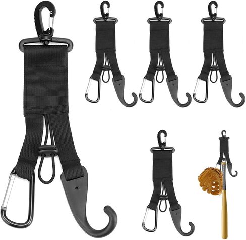 QWORK Baseball Softball Gear Hanger - Dugout Organizer, 3-in-1 Multi-Purpose Hanger Helmet Hook for Baseball Bat, Helmet, Gloves Bottle Training Hiking Camping & Accessories, Pack of 5 in Saudi Arabia