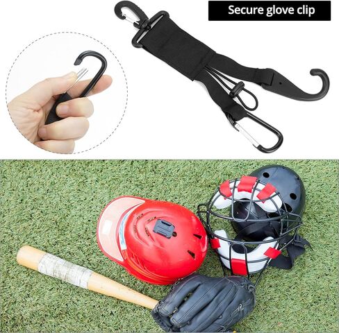 QWORK Baseball Softball Gear Hanger - Dugout Organizer, 3-in-1 Multi-Purpose Hanger Helmet Hook for Baseball Bat, Helmet, Gloves Bottle Training Hiking Camping & Accessories, Pack of 5 in Saudi Arabia