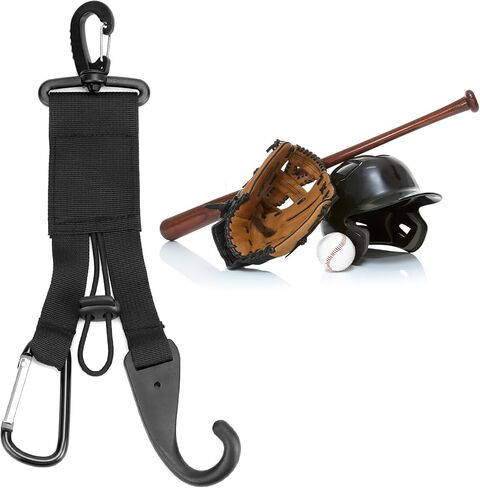 QWORK Baseball Softball Gear Hanger - Dugout Organizer, 3-in-1 Multi-Purpose Hanger Helmet Hook for Baseball Bat, Helmet, Gloves Bottle Training Hiking Camping & Accessories, Pack of 5 in Saudi Arabia