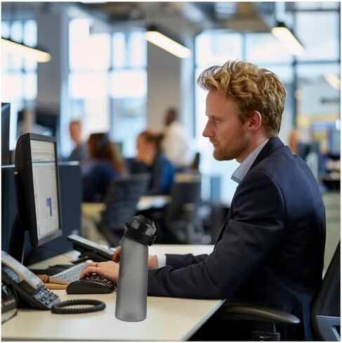 زجاجة مياه مع كبسولات نكهة، زجاجة مياه رياضية مانعة للتسرب، زجاجة مياه منكهة، 0% سكر، للرياضات الخارجية (أسود +7 كبسولات) in Saudi Arabia