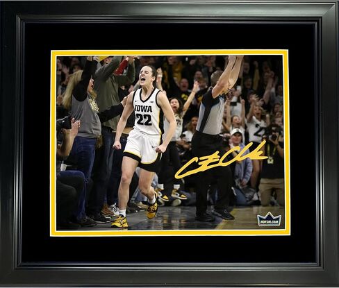 Framed Caitlin Clark Facsimile Laser Engraved Signature Auto 11"x14" College Basketball Photo HOFSM Holo in Kuwait