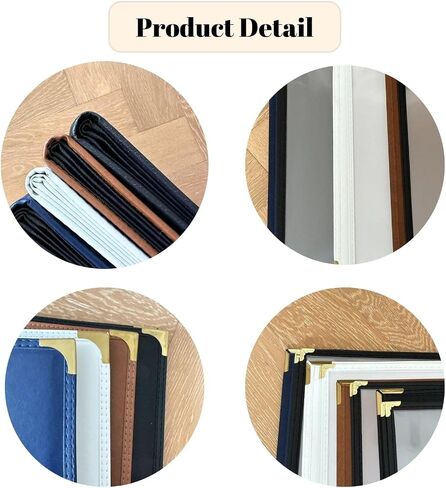 2-Pack Leather Restaurant Menu Covers | 8.5 x 11-Inch | 4 Pages, 8 Views | Ideal for Wine Lists, Drinks, and Menus | Elegant Menu Holder.（Beige） in Saudi Arabia