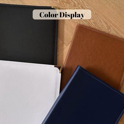 2-Pack Leather Restaurant Menu Covers | 8.5 x 11-Inch | 4 Pages, 8 Views | Ideal for Wine Lists, Drinks, and Menus | Elegant Menu Holder.（Beige） in Saudi Arabia