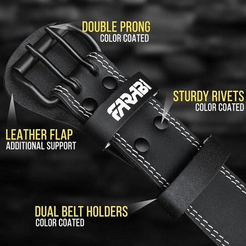 Farabi Sports Powerlifting Belt 100% Genuine Leather Weight Lifting Belt 4" wide Gym Belt Men and Women Weightlifting Belt for Gym Training Bodybuilding and Workout belt in Saudi Arabia