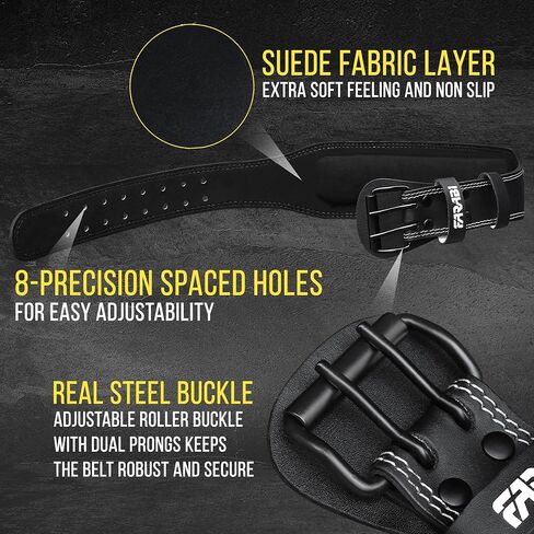 Farabi Sports Powerlifting Belt 100% Genuine Leather Weight Lifting Belt 4" wide Gym Belt Men and Women Weightlifting Belt for Gym Training Bodybuilding and Workout belt in Saudi Arabia