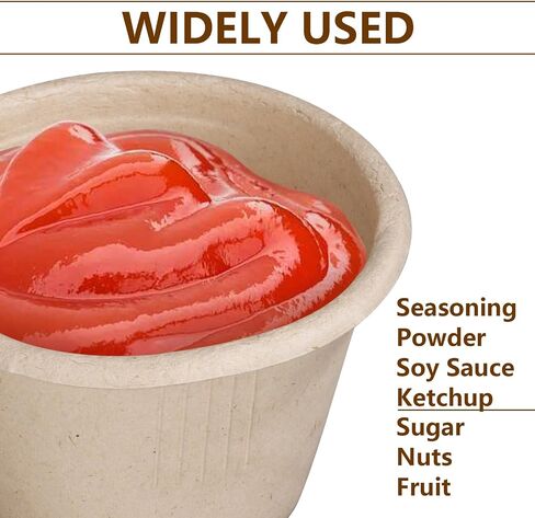 300 Pack 4 oz Natural Bagasse Fiber Souffle Cups, Sample Portion Cup, Disposable Paper Condiment Cups, Compostable Portion Cups for Jello Shot, Souffle, Condiment, Sauce(Beige) in Saudi Arabia