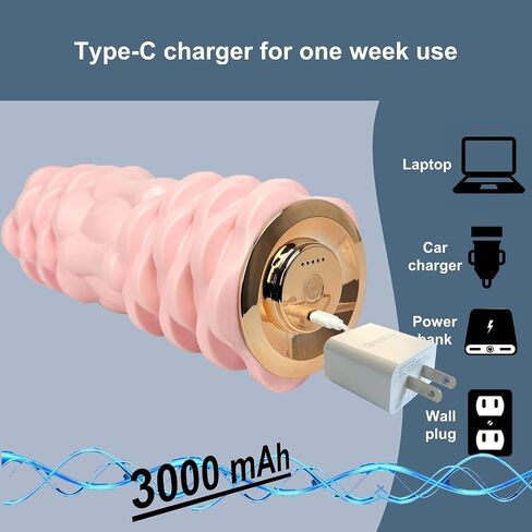 Vibrating Foam Roller Massager –Electric Foam Roller with 4 Vibration Modes– Rechargeable Battery – Durable Foam & Solid Core – Recovery,Fitness, Sports – Travel Foam Roller (Black) in Saudi Arabia