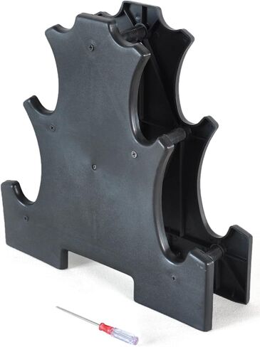 مجموعة الدمبل المغلفة بالفينيل الملون من Signature Fitness مع حامل، مجموعة بوزن 32 رطلاً مع حامل، 3 رطل، 5 رطل، 8 رطل (3 أزواج) in Kuwait