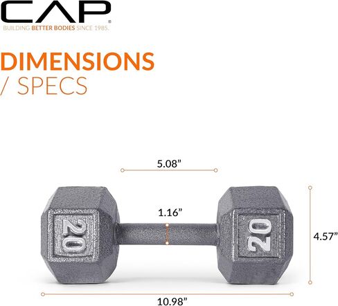 CAP Barbell Cast Iron Hex Dumbbell, Pair, 20 lb in Kuwait