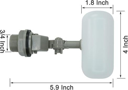 5 قطع 3/4 بوصة صمام تعويم المياه مع ذراع قابل للتعديل، فلتر مياه بلاستيكي صمام كروي عائم لخزان المياه وحمام السباحة وأحواض المياه وأحواض تربية الأحياء المائية وخزان المياه العائمة in Kuwait