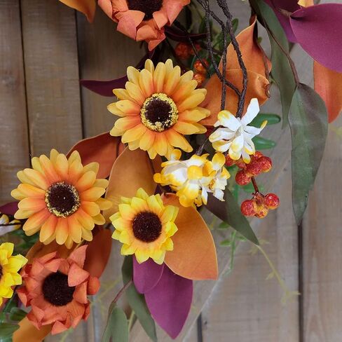 Bibelot خريف إكليل إكليل التوت الاصطناعي أوراق خضراء للباب الأمامي أكاليل الخريف مزرعة المنزل مكتب الزفاف ديكور الحائط ... (14 في إكليل) in Kuwait