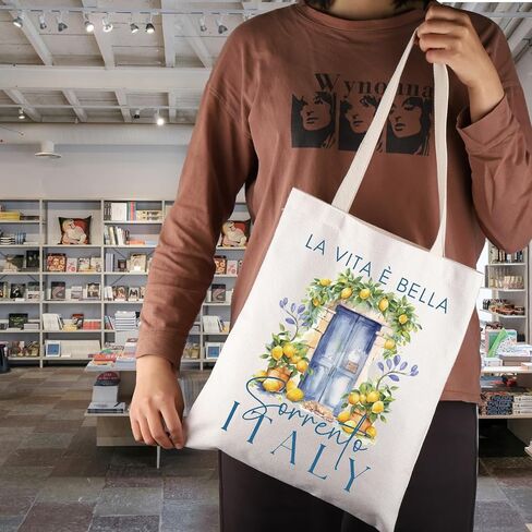 JNIAP Positano Italy Vacation Gift Sorrento Italy Lemon Tote Bag Amalfi Coast Italy Gift in Saudi Arabia