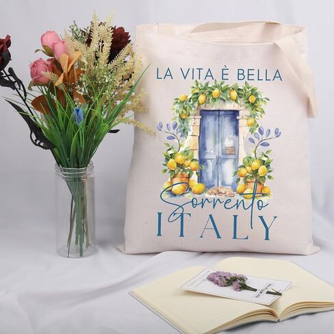 JNIAP Positano Italy Vacation Gift Sorrento Italy Lemon Tote Bag Amalfi Coast Italy Gift in Saudi Arabia